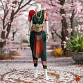 BHARATANATYAM | 38-INCH PANT | DARK GREEN RED CLASSICAL DANCE JEWELRY 